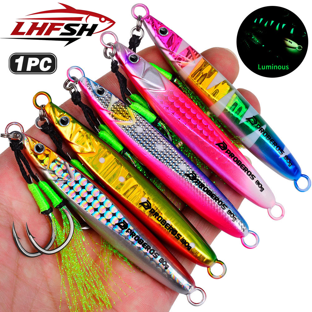 Fishing Hook Treble - LHFSH Luminous Metal Jig Fishing Lures