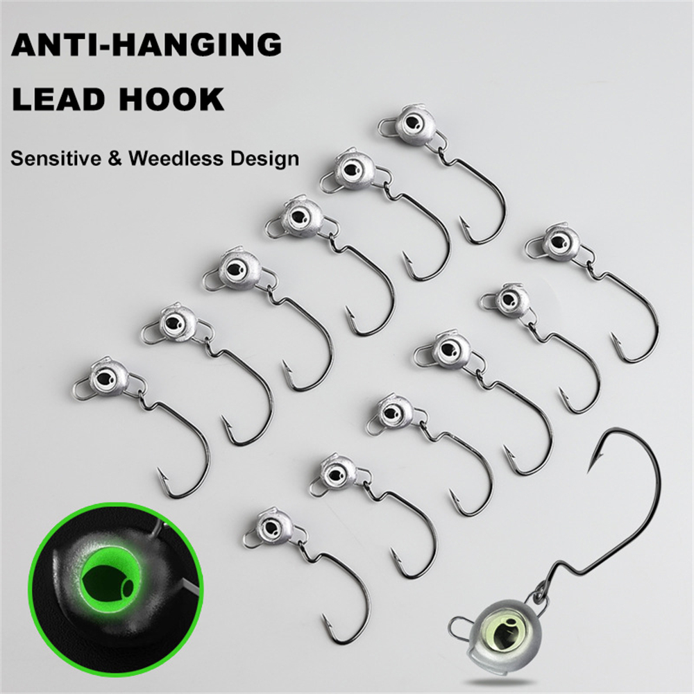 10pcs Weedless Jig Heads with  - Fishing Hook Weedless ulasan dan harga