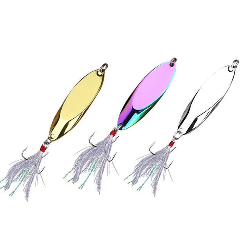 1pc 2.5g-35g Metal Spoon Lure  - Fishing Hook Treble ulasan dan harga