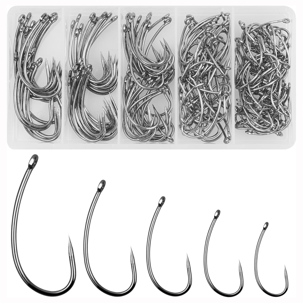 180PCS Barbless Fishing Hooks  - Fishing Hook Circle ulasan dan harga