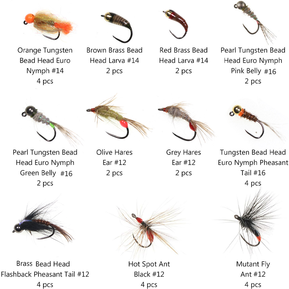 32PCS Nymph Flies Kit Trout Fi - Fishing Hook Barbless ulasan dan harga