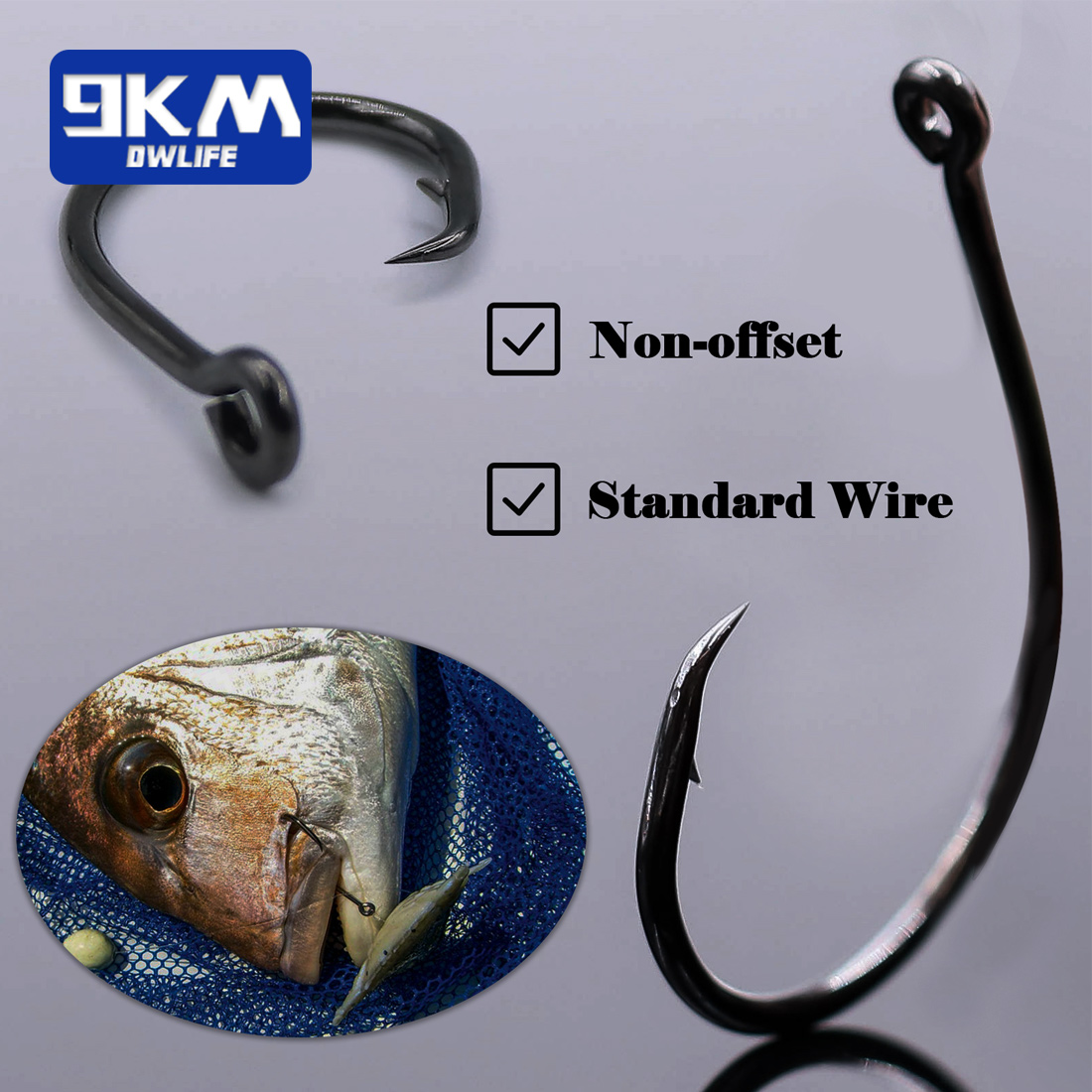 9KM 25-50Pcs Inline Wide Gap C - Fishing Hook Circle ulasan dan harga
