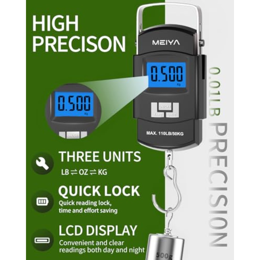 Fish Scale 110lb/50kg Digital  - Fishing Hook Stainless Steel ulasan dan harga