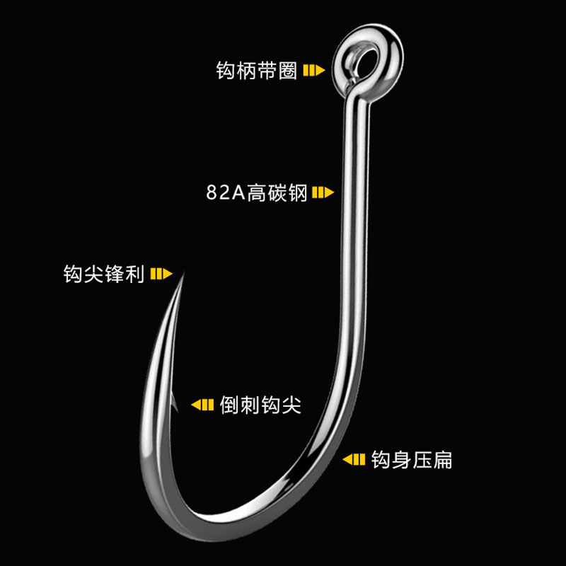 Single Fishing Hooks, Barbed J - Fishing Hook Circle ulasan dan harga