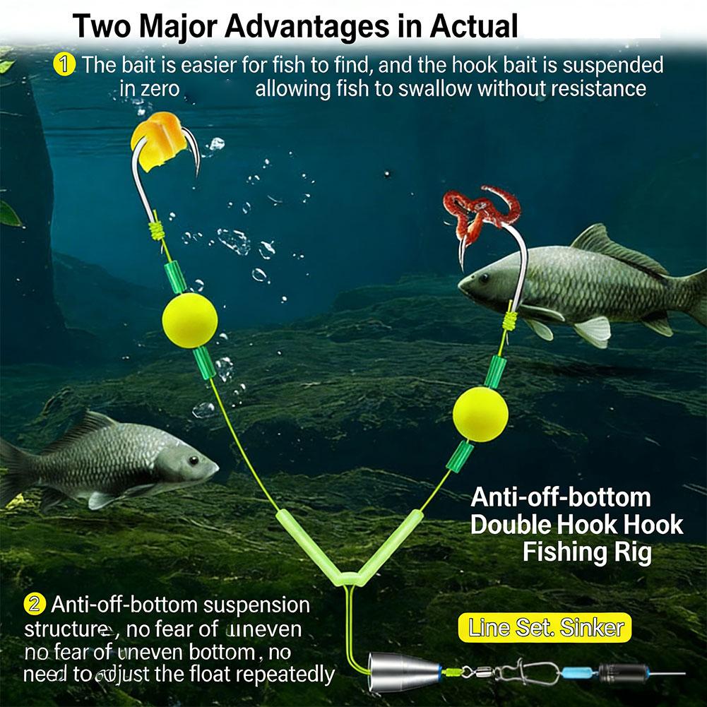 Reverse Off-Bottom Double Hook - Fishing Hook Weedless ulasan dan harga