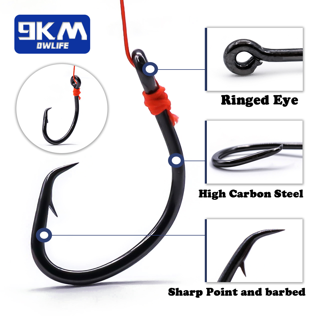 9KM Circle Hooks 25~50Pcs Salt - Fishing Hook Circle ulasan dan harga
