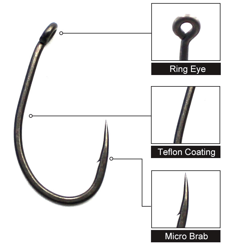 20PCS/Lot Carp fishing PTFE co - Fishing Hook Assortment ulasan dan harga