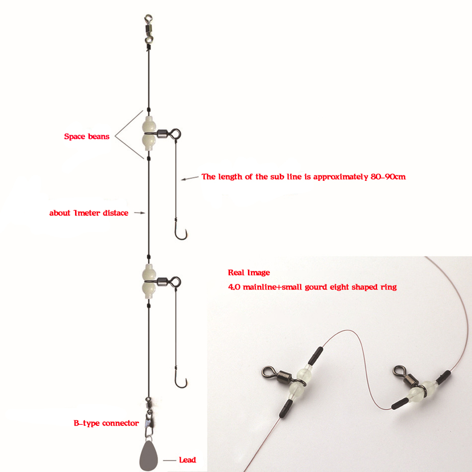 MNFT 100Pcs Luminous 3 Way Dur - Fishing Hook Size ulasan dan harga