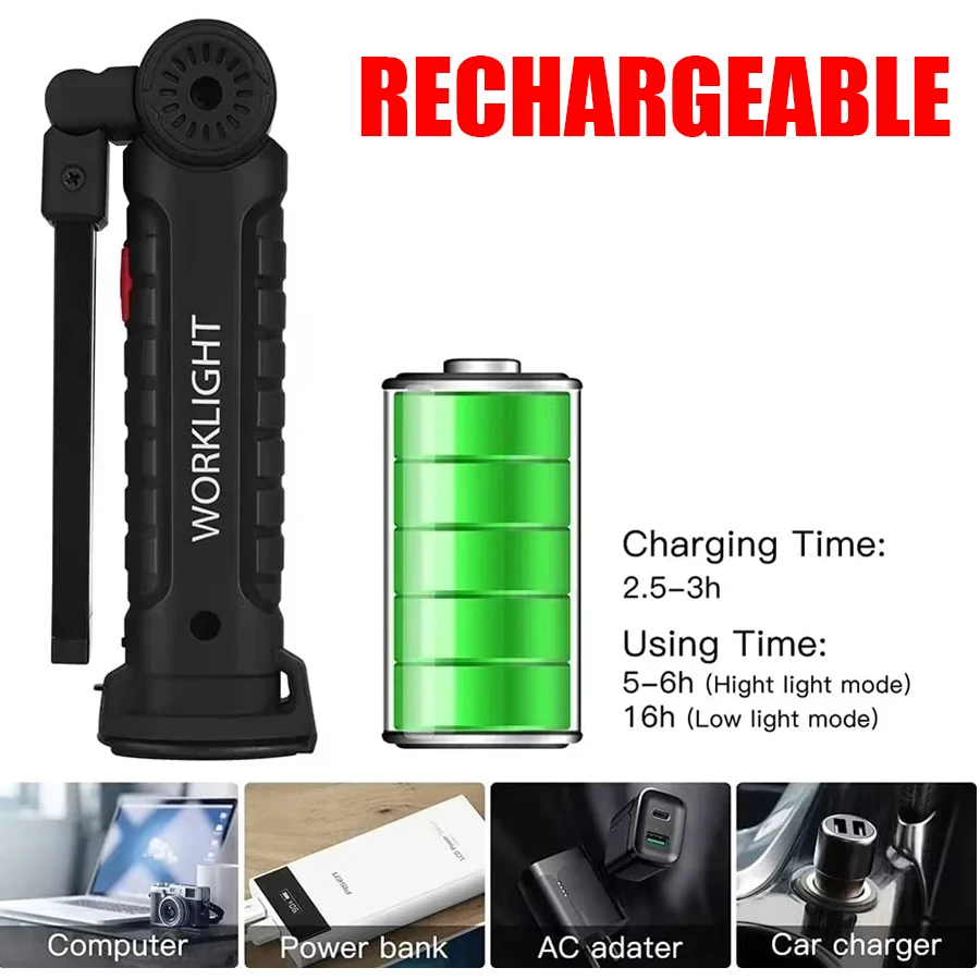 Rechargeable Magnetic Work Lig - Fishing Hook ulasan dan harga