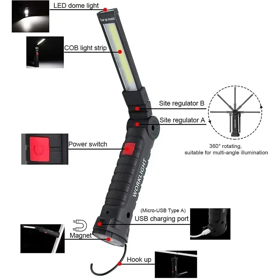 Rechargeable Magnetic Work Lig - Fishing Hook ulasan dan harga