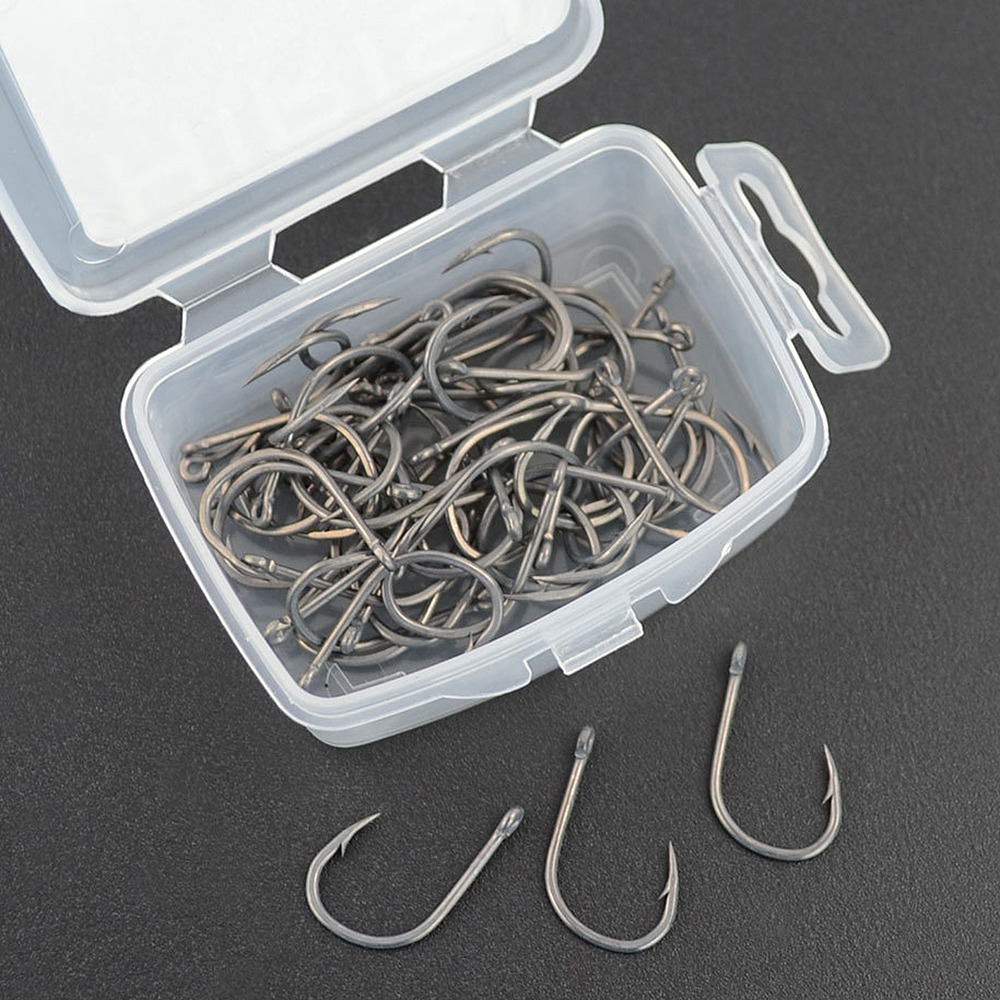 ABST  50Pcs Barbed Coated Carp - Fishing Hook ulasan dan harga