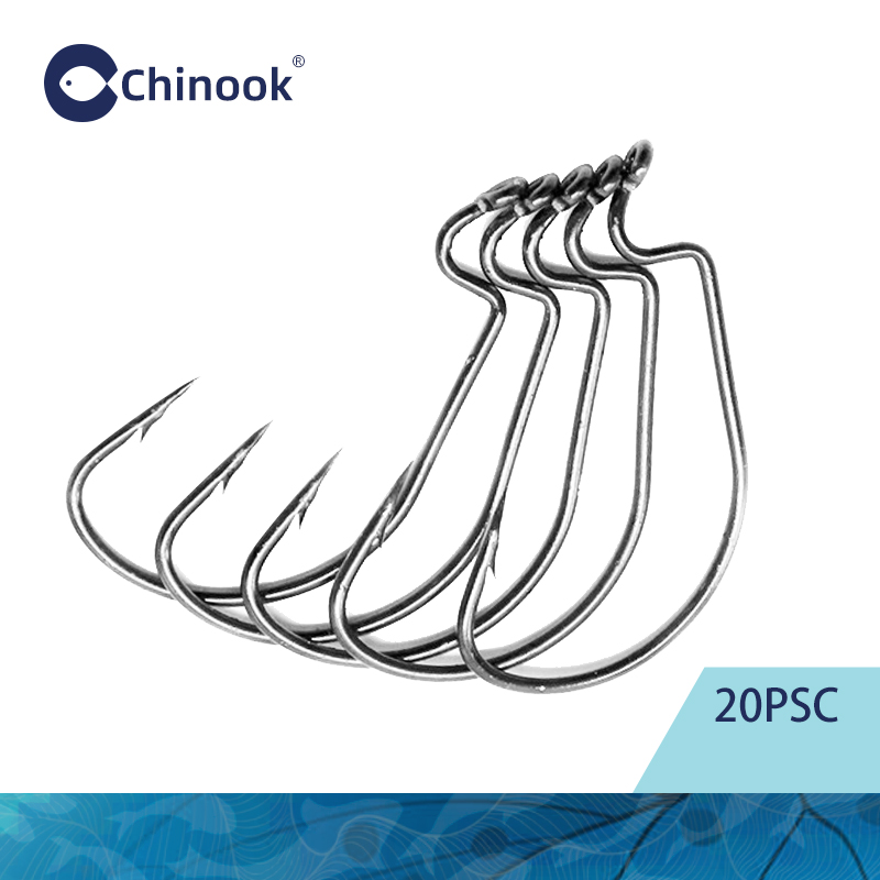 Chinook 20pcs Wide worm Texan  - Fishing Hook Barbless ulasan dan harga