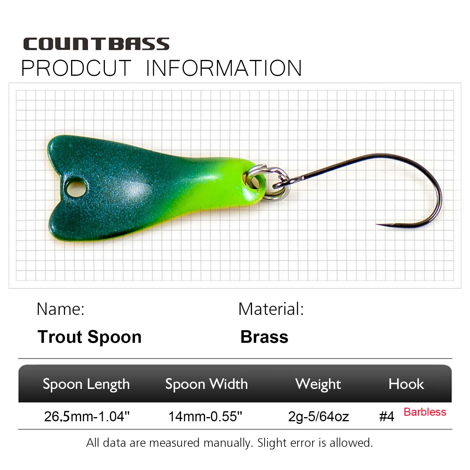 COUNTBASS 5/64oz 2g Casting Sp - Fishing Hook Barbless ulasan dan harga
