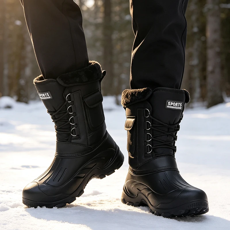 Men Winter Snow Boots Outdoor  - Fishing Hook ulasan dan harga