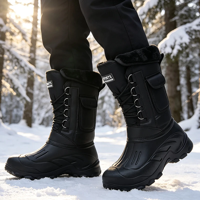 Men Winter Snow Boots Outdoor  - Fishing Hook ulasan dan harga