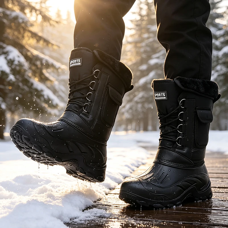 Men Winter Snow Boots Outdoor  - Fishing Hook ulasan dan harga