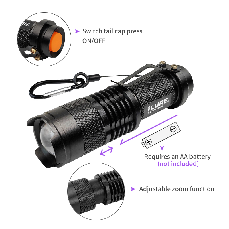 Mini UV Flashlight 395nm Ultra - Fishing Hook Jig ulasan dan harga