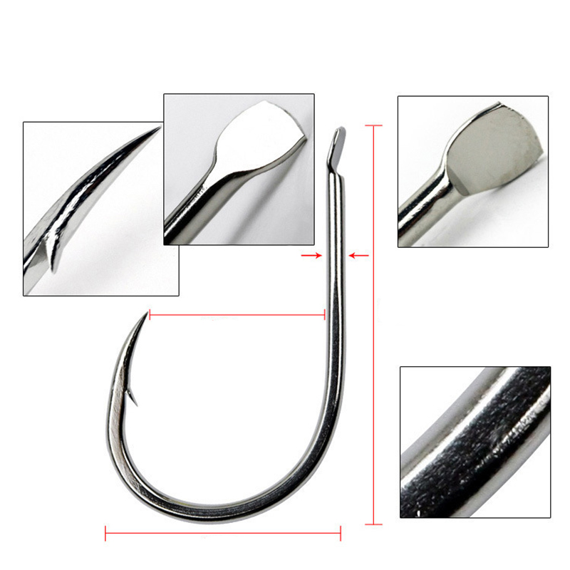 100pcs/Lot 7 Size Barbed Fishi - Fishing Hook Circle ulasan dan harga