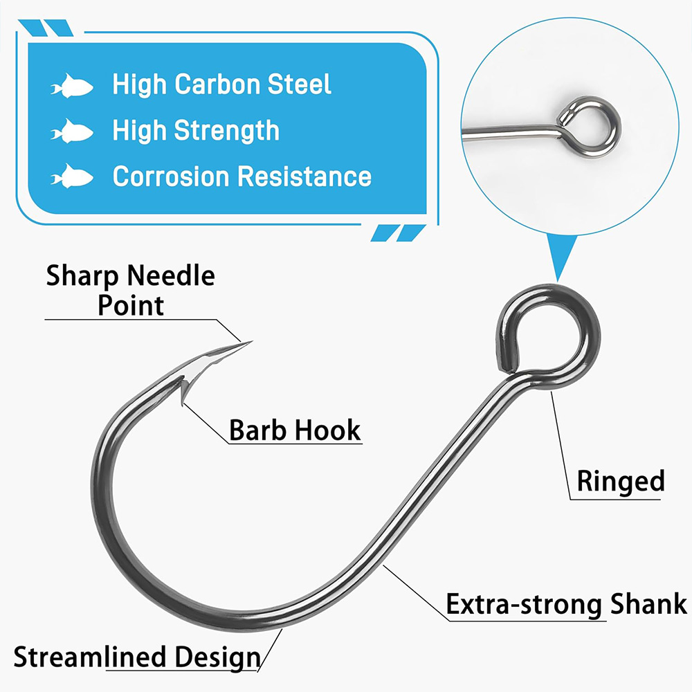 70Pcs Fishing Inline Single Ho - Fishing Hook Circle ulasan dan harga