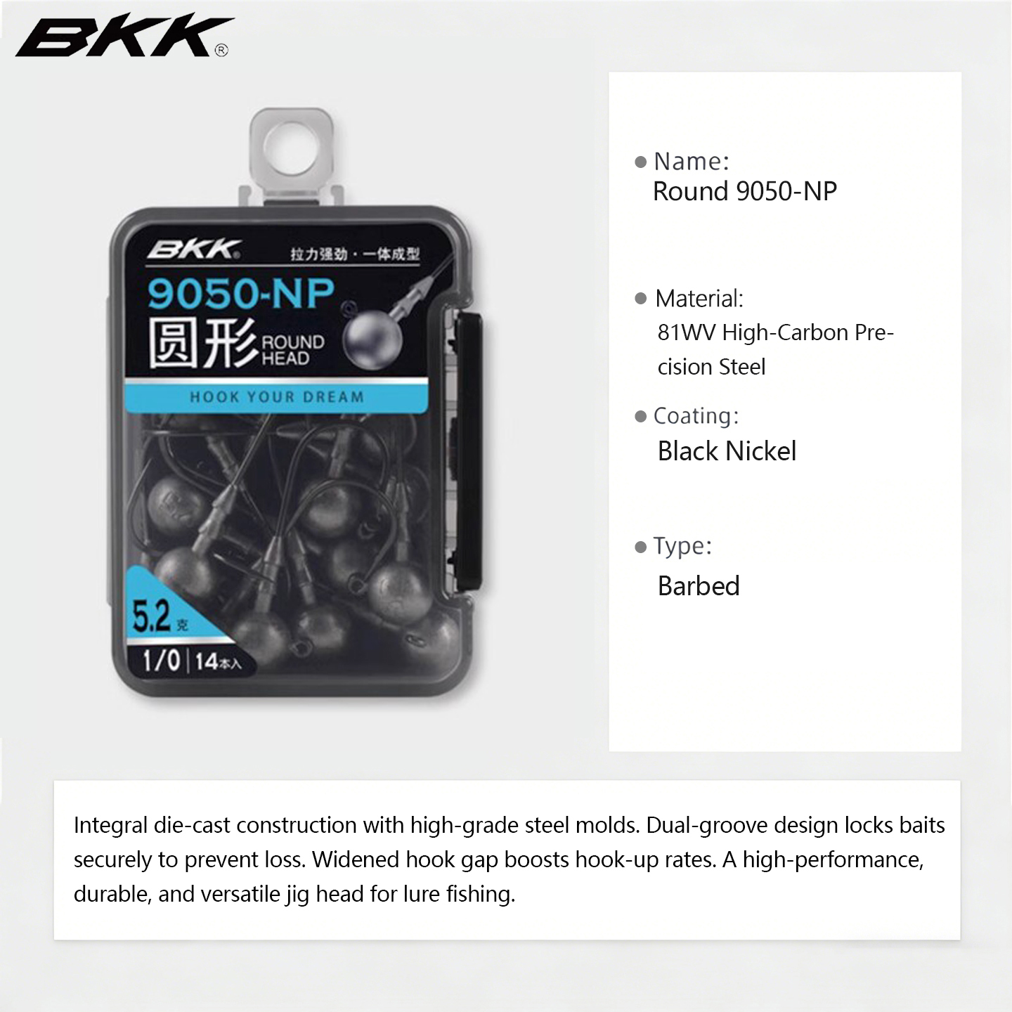 BKK 9050-NP Jig Head Hooks, Ro - Fishing Hook Weedless ulasan dan harga