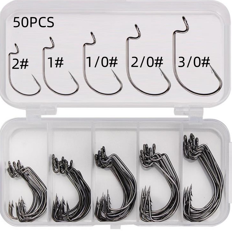 50Pcs/Box High Carbon Steel Fi - Fishing Hook Jig ulasan dan harga