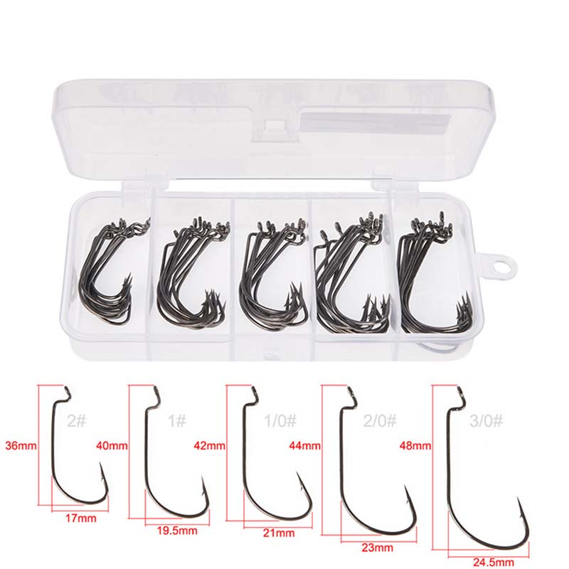 50Pcs/Box High Carbon Steel Fi - Fishing Hook Jig ulasan dan harga