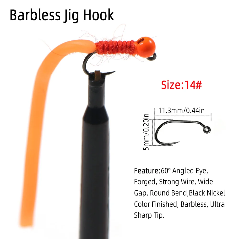 4pcs #14 Tungsten Bead Head Sq - Fishing Hook Barbless ulasan dan harga