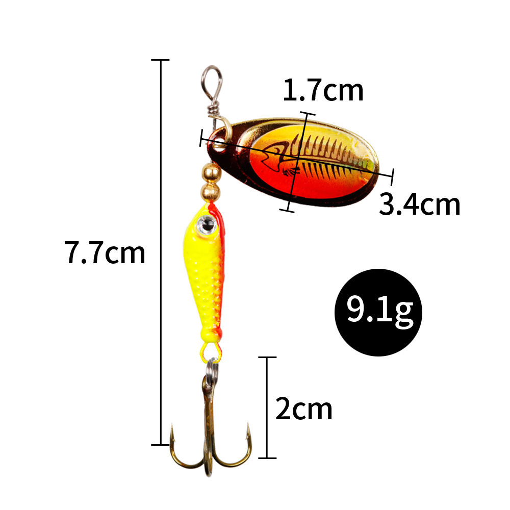 10pcs/Set Spinner Lures 9.1g 7 - Fishing Hook Treble ulasan dan harga