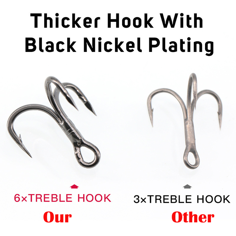 6X Fishing Treble Hook 10Pcs T - Fishing Hook Barbless ulasan dan harga