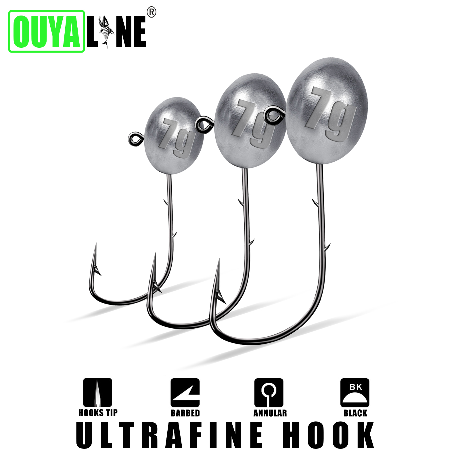 Jig Head Hook 1X Rockfish Ajin - Fishing Hook Offset ulasan dan harga