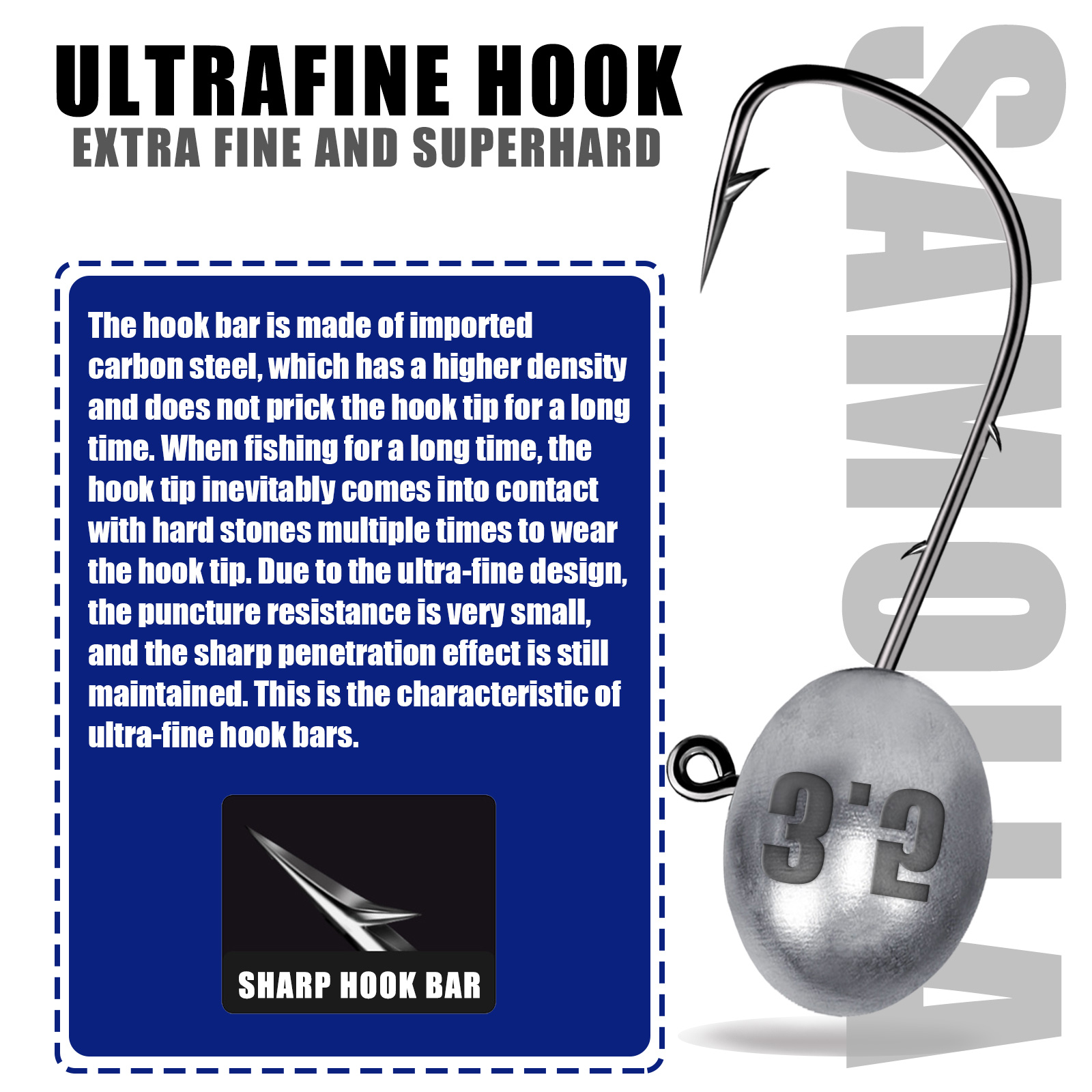 Jig Head Hook 1X Rockfish Ajin - Fishing Hook Offset ulasan dan harga