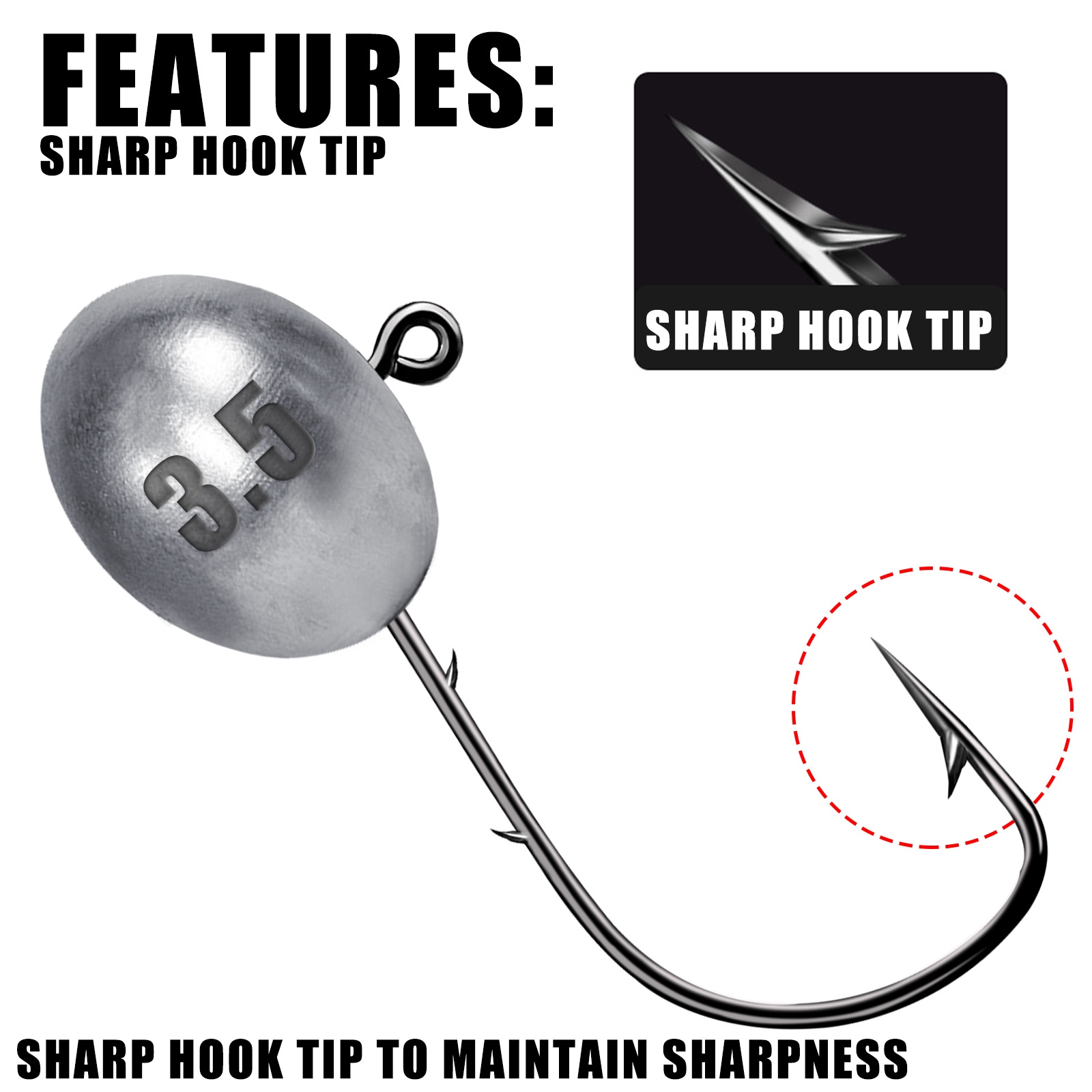 Jig Head Hook 1X Rockfish Ajin - Fishing Hook Offset ulasan dan harga