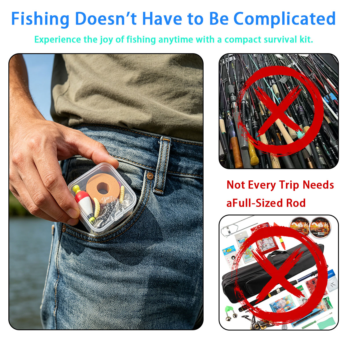 Portable Emergency Fishing Gea - Fishing Hook Box ulasan dan harga