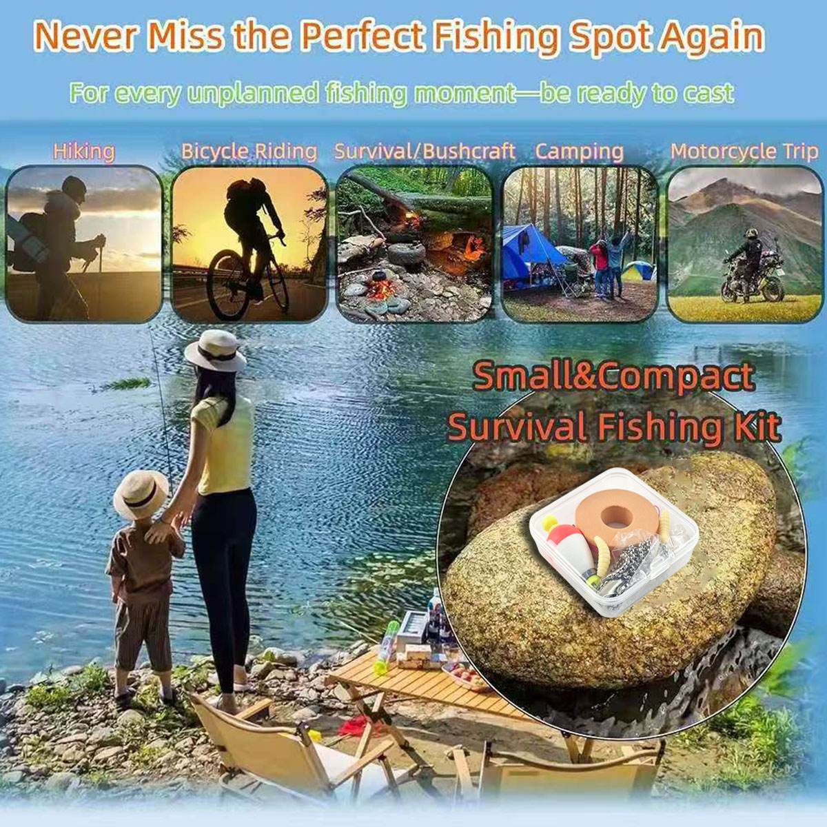 Portable Emergency Fishing Gea - Fishing Hook Box ulasan dan harga