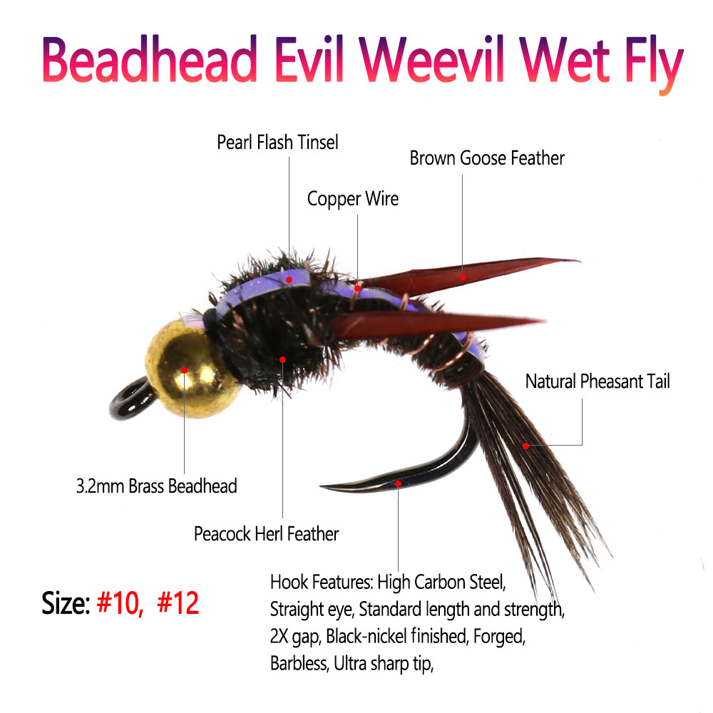 Bimoo 8pcs Brass Beadhead Evil - Fishing Hook Barbless ulasan dan harga