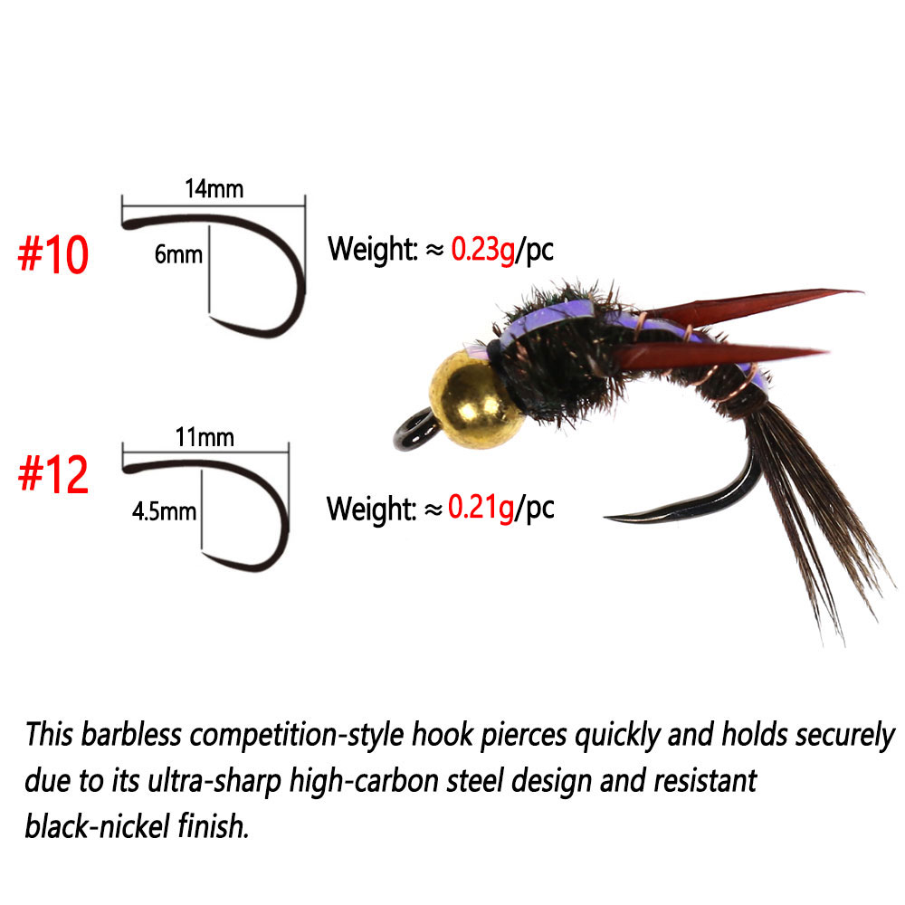 Bimoo 8pcs Brass Beadhead Evil - Fishing Hook Barbless ulasan dan harga