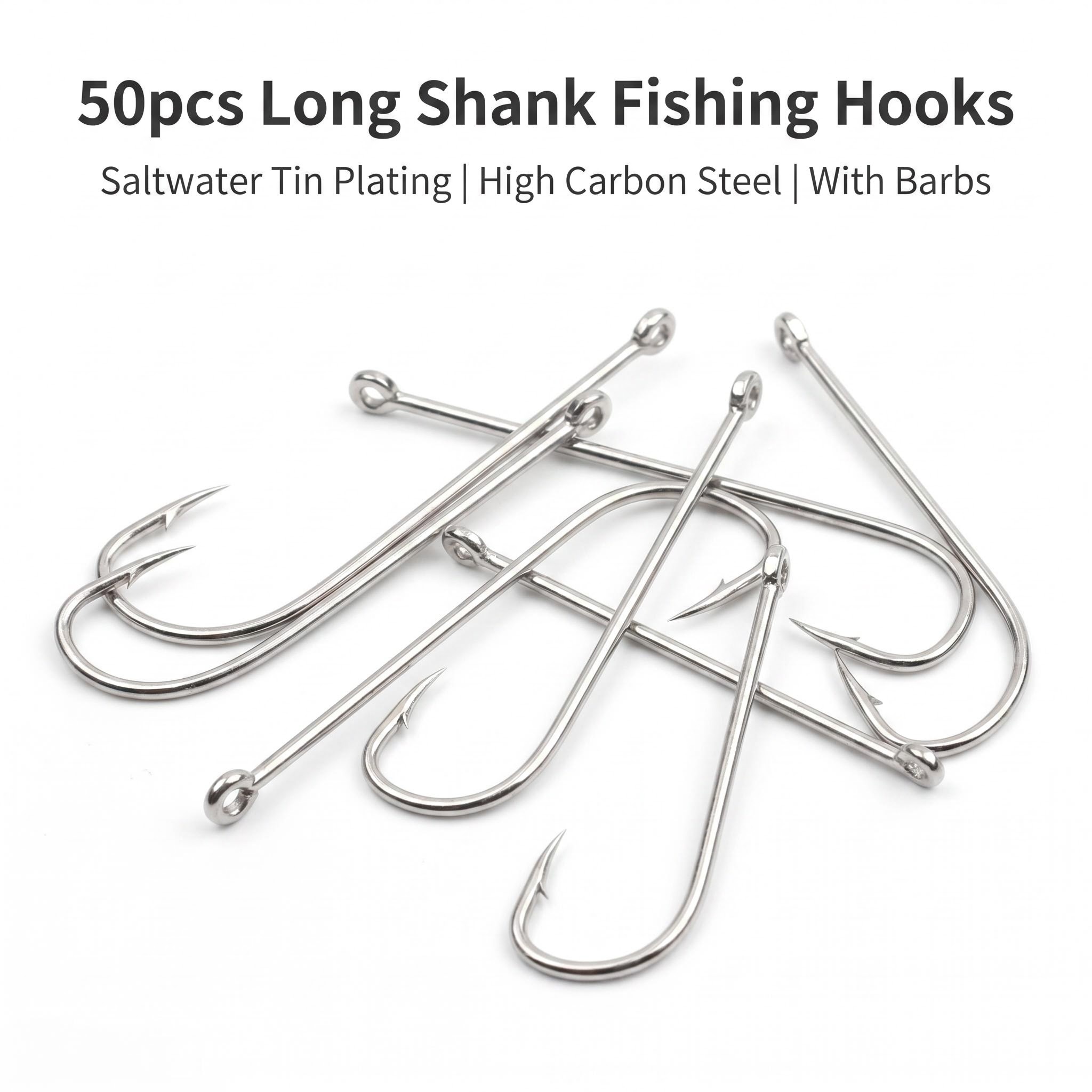50pcs Long Shank Saltwater Cir - Fishing Hook Circle ulasan dan harga