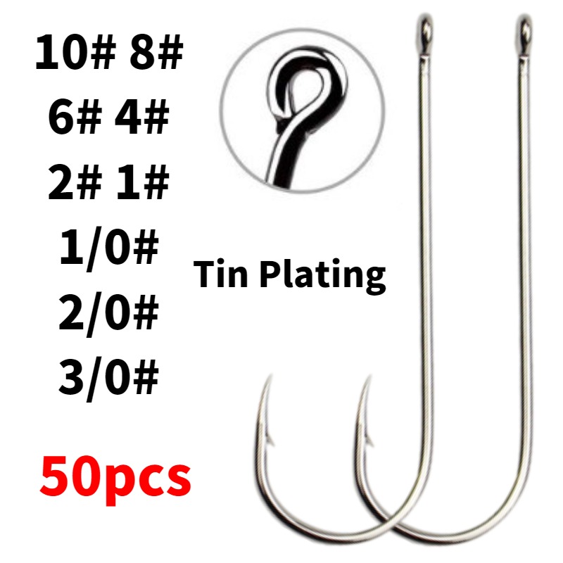 50pcs Long Shank Saltwater Cir - Fishing Hook Circle ulasan dan harga