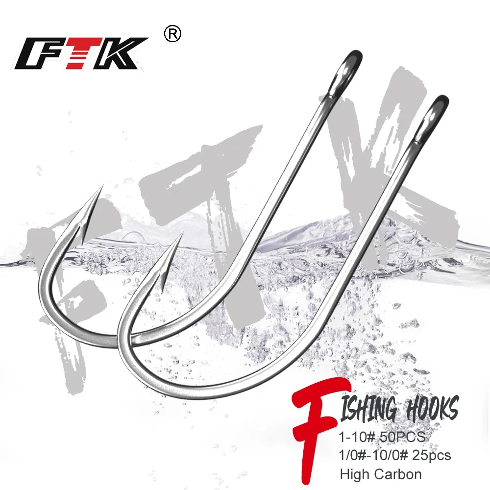 FTK Fishing Hooks 1-10#50PCS 1 - Fishing Hook Offset ulasan dan harga