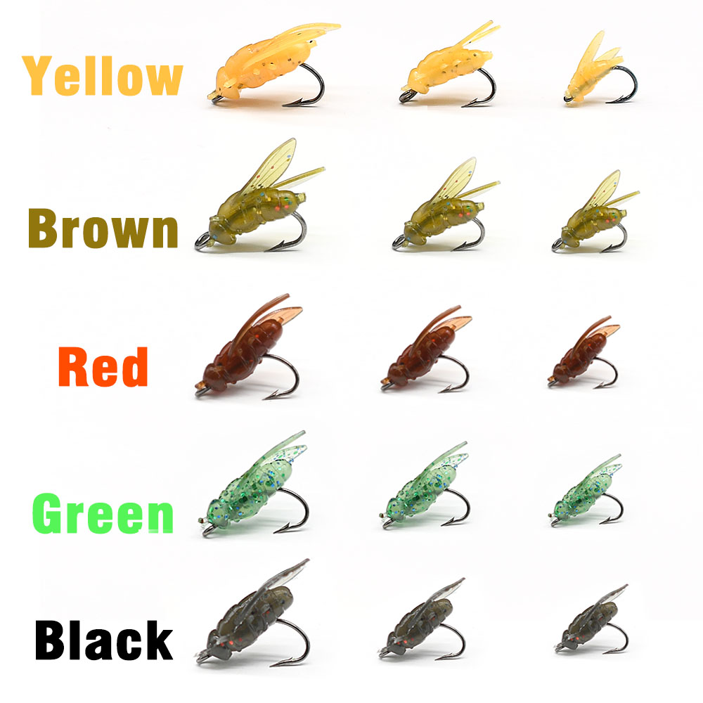10Pcs Artificial Bionic Fly In - Fishing Hook Assortment ulasan dan harga