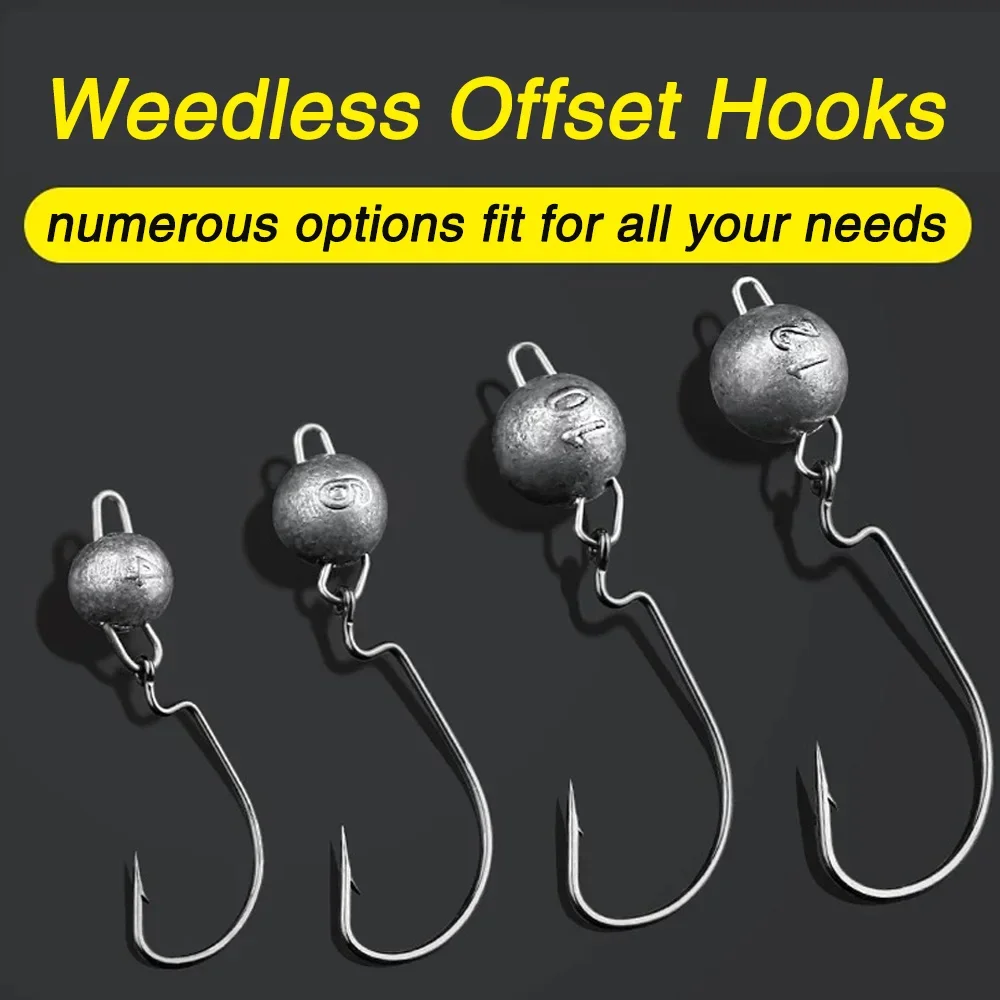 5pcs Metal Jig Head Worm Hooks - Fishing Hook Weedless ulasan dan harga
