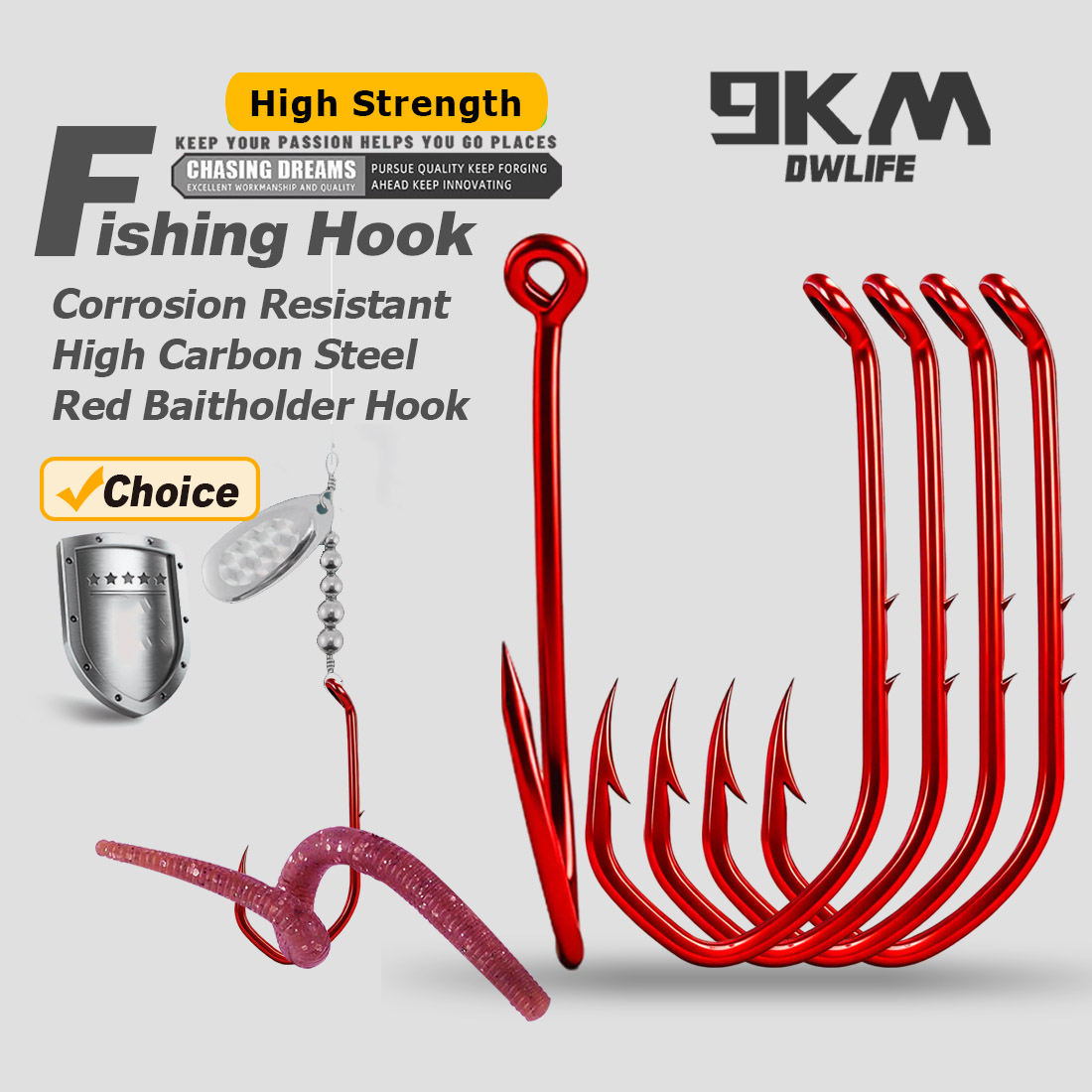 9KM Baitholder Hook 50-100pcs  - Fishing Hook Circle ulasan dan harga